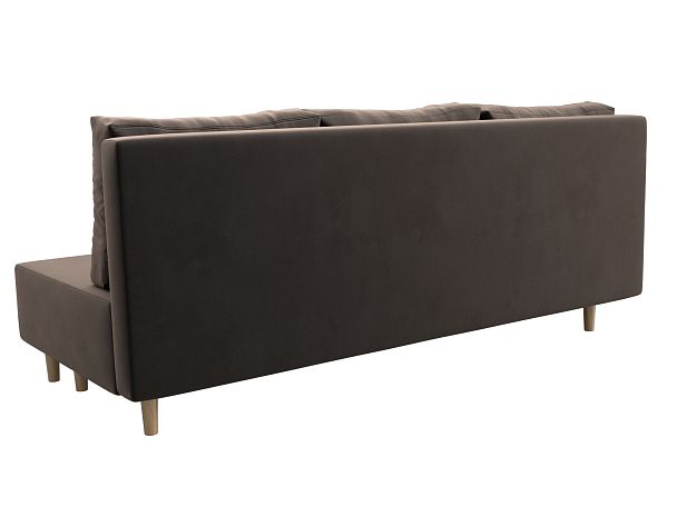 Диван прямой Лига-033 Велюр коричневый - Вид 6