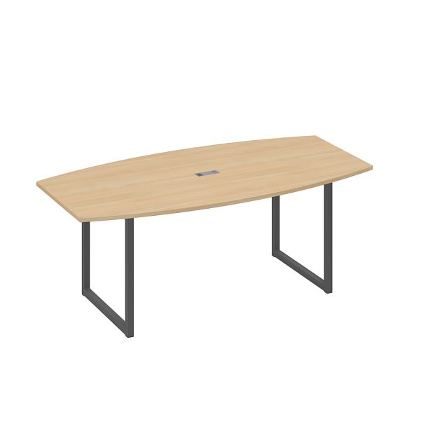 Стол переговорный 200 с металлокаркасом QUATTRO A4 А4 Б4 113 БП натуральный дуб / металлокаркас антрацит - Вид 1
