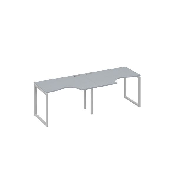 Рабочая станция столы Классика каркас QUATTRO (2х120) A4 А4 Б4 041-2 БП серый / металлокаркас серый - Вид 1