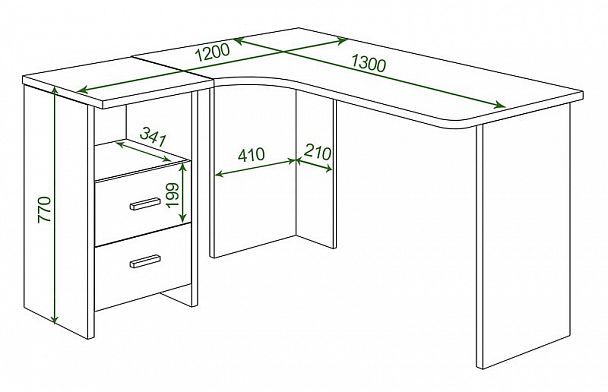 Стол письменный Домино Lite СКЛ-Угл 130 Карамель левый - Вид 2
