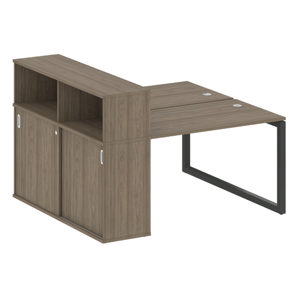 Metal System Quattro Р. ст. с шкафом-купе на О-образном м/к 50БО.РС-СШК-2.2 Т Вяз/Антрацит металл 1610*1475*1098 - Вид 1