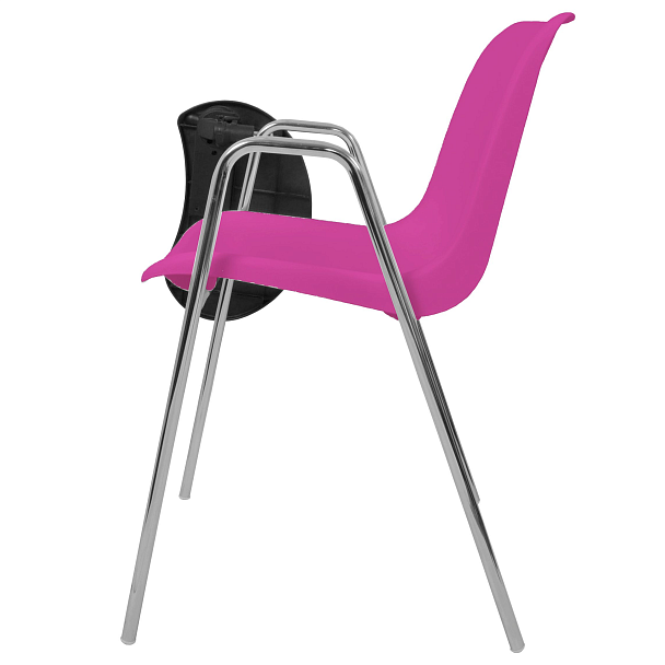 Стул Vicenza (4 ножки с подлокотниками + столик TLT), каркас хром, фиолетовый, РП+ИК - Вид 4