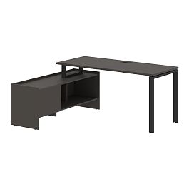 Стол с тумбой EUCT 17614 Мокко/Черный 1760х1400х750 EDIS - Фото предпросмотра