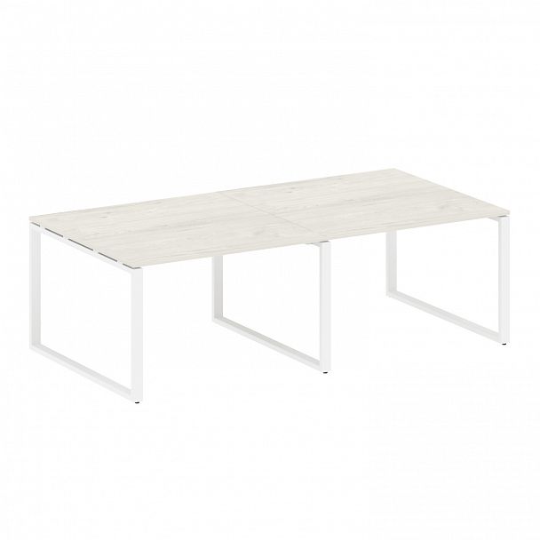 Стол для переговоров "Metal System" БО.ПРГ-2.2 дуб наварра/белый - Вид 1