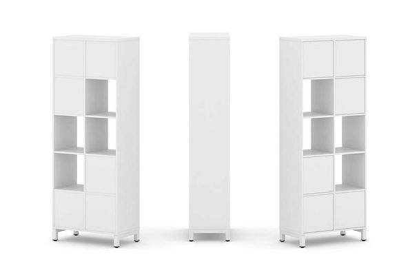 Стайл Проджект Набор стеллажа 1 сторон., 5 яр. SN.NS-521 Белый/Металл Белый 754*400*1982 - Вид 1