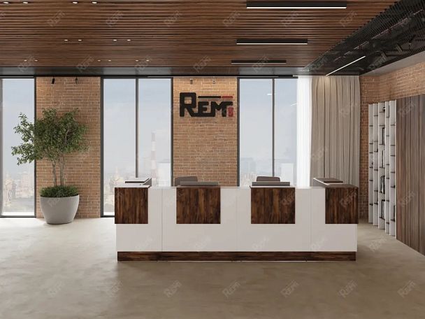 RTD094-340-SH ТАНДЕМ / TANDEM Стойка ресепшн П-образная -340 3400х700х1200 Таксония шоколадная - Вид 5