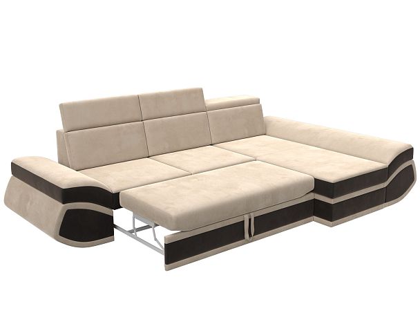 Диван угловой Лига-032 правый угол Велюр бежевый - Вид 7