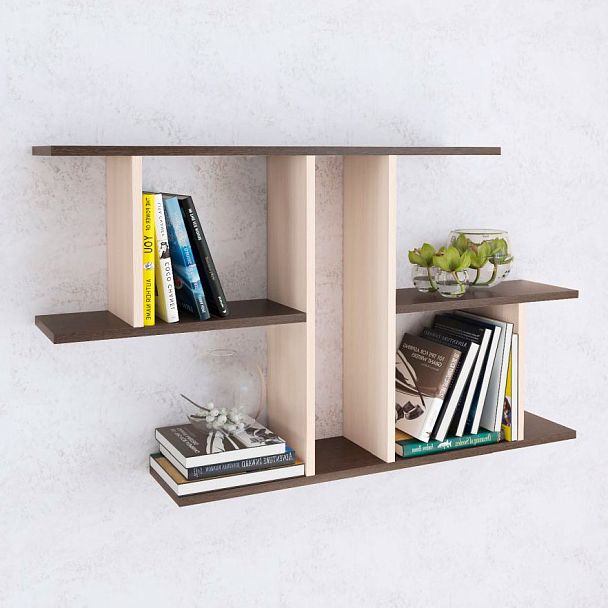 Полка навесная ПН-4 (1050*600*180) венге/дуб молочный - Вид 1