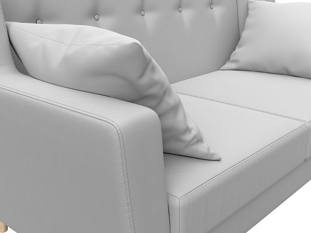 Прямой диван Брайтон 2 (полностью экокожа белая) - Вид 4