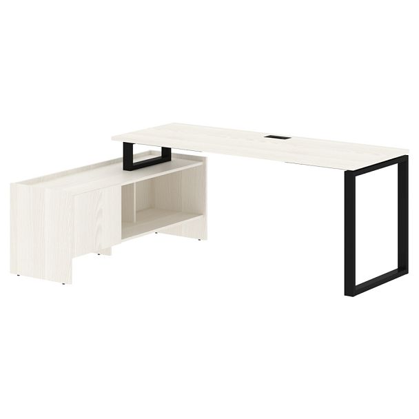 Стол с тумбой EQCT 19614 Ясень Траун/Черный 1960х1400х750 EDIS - Вид 1