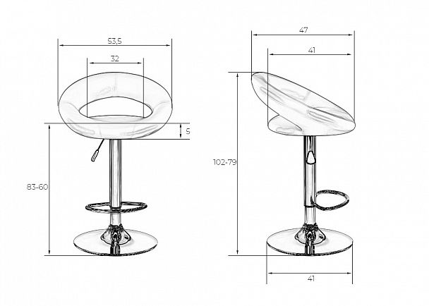 Стул барный DOBRIN MIRA (белый) - Вид 8
