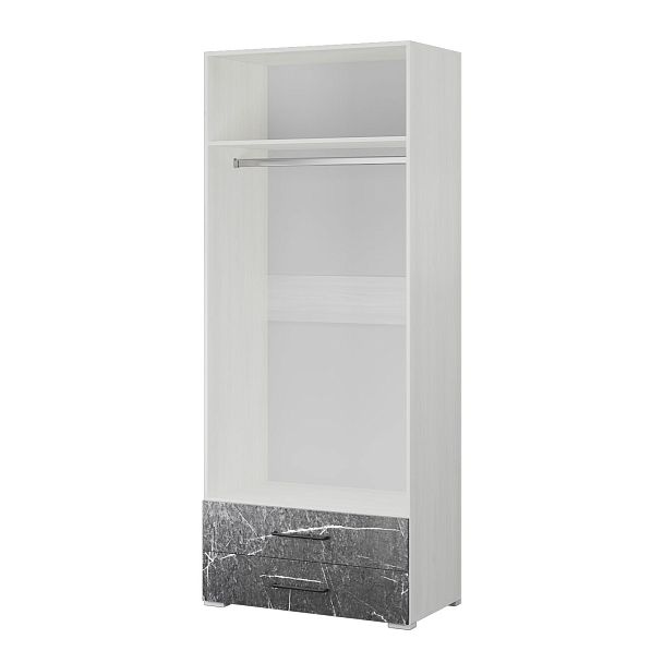 Спальня Теана шкаф 2-хств. ясень анкор светлый/МДФ мрамор дарк - Вид 2