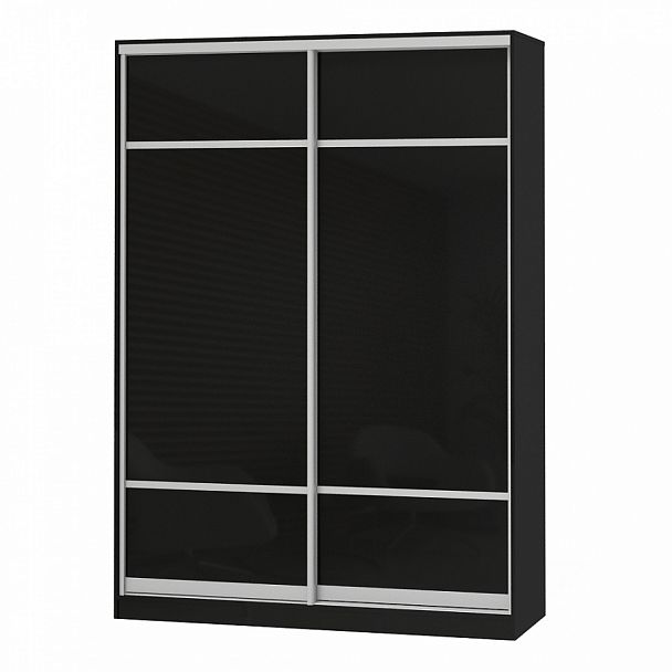 Шкаф Дерби 1600 ДСП-ДСП "Шкафы-купе" ПК-ДЕБ-Ш215Х160Д/1-В1-115 черный - Вид 1