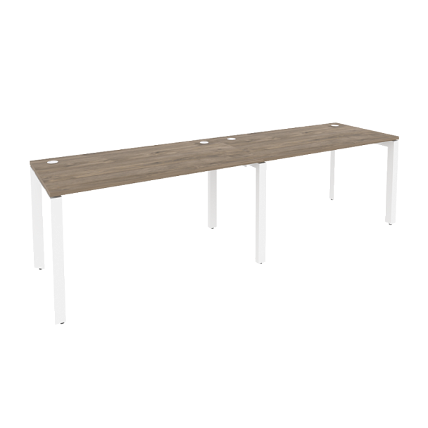 Onix Рабочая станция на П-образном м/к O.MP-RS-2.3.7 Тиквуд темный/Белый металл 2760*720*750 - Вид 1