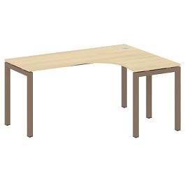Metal System Quattro Стол криволинейный правый на П-образном м/к 50БП.СА-4 (R) Акация/Мокко металл 1600*1200*750 - Фото предпросмотра