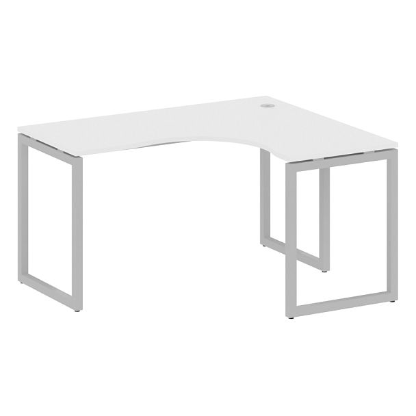 Metal System Quattro Стол криволинейный правый на О-образном м/к 40БО.СА-3 (R) Белый/Серый металл 1400*1200*750 - Вид 1