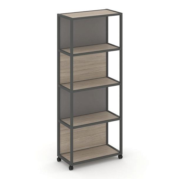 Shelf Mobile Стеллаж 5 уровней 1 секция VR.LT-STK-504.12 Дуб Аттик/Металл Антрацит/W-11 1200*400*2000 - Вид 2