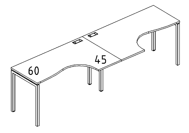 Рабочая станция Классика каркас DUE (2х140) A4 А4 Б2 033-2 БП белый премиум / металлокаркас белый - Вид 3