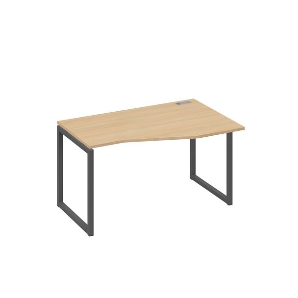 Стол эргономичный правый "Техно" на металлокаркасе QUATTRO A4 А4 Б4 064 БП натуральный дуб / металлокаркас антрацит - Вид 1