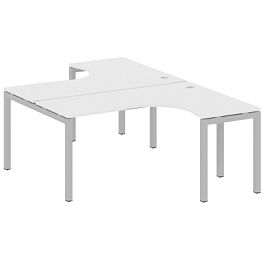 Metal System Quattro Р. ст. криволинейная на П-образном м/к 50БП.РАС-СА-2.4 Белый/Серый металл 1600*2435*750 - Фото предпросмотра