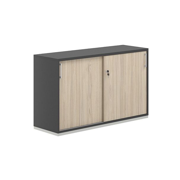 Шкаф-купе 2 ур. 1238х400х750 / корпус:антрацит, топ/дно:антрацит, фасады:ак.равелло / Аллегро / Allegro - Вид 1