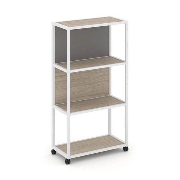 Shelf Mobile Стеллаж 4 уровня 1 секция VR.LT-STK-403.12 Дуб Аттик/Металл Белый/W-11 1200*400*1523 - Вид 1