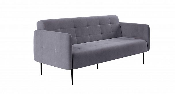 Monaco диван-кровать прямой с подлокотниками, трехместный, бархат серый 27 - Вид 2