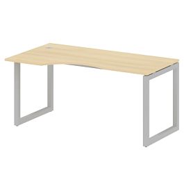 Metal System Quattro Стол криволинейный левый на О-образном м/к 50БО.СА-1 (L) Акация/Серый металл 1600*900*750 - Фото предпросмотра