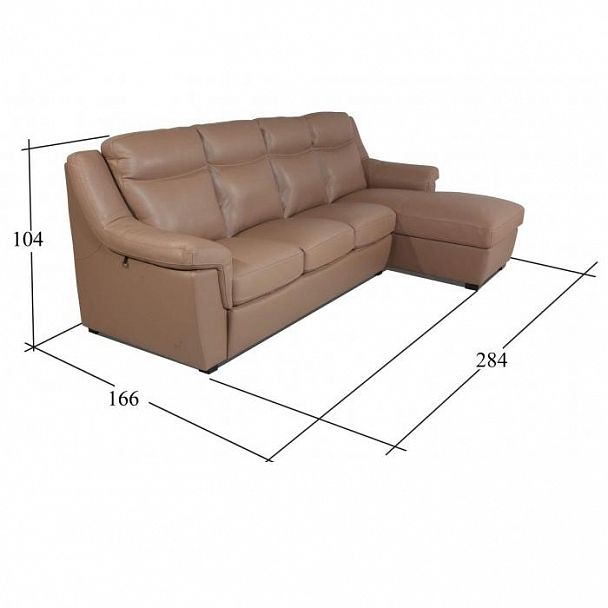 Диван "Эльба 4" с шезлонгом кожа - Вид 3
