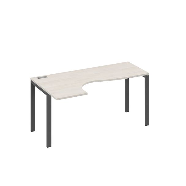 Стол эргономичный левый "Классика" на металлокаркасе UNO A4 А4 Б1 035 БП дуб / металлокаркас антрацит - Вид 1