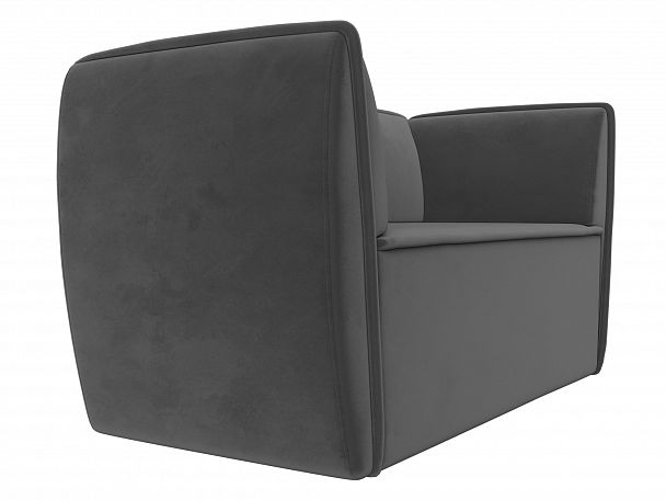 Прямой диван Бергамо 2-х местный (полностью велюр серый) - Вид 3