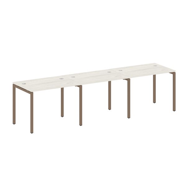 Metal System Quattro Р. ст. на 3 раб. места на П-образном м/к 40БП.СМ-3.1 Дуб наварра/Мокко металл 3000*720*750 - Вид 1