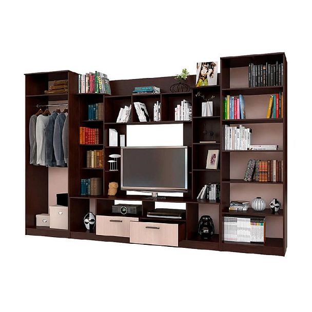 Гостиная "Венеция" (3400х2200х532) венге/лоредо - Вид 2