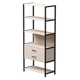 Набор стеллажных систем №5 Everprof EVO 830x385x1840 Кашемир/Черный - Фото предпросмотра