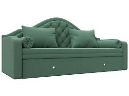 Диван детский прямой Сойер Рогожка зеленый - Фото предпросмотра