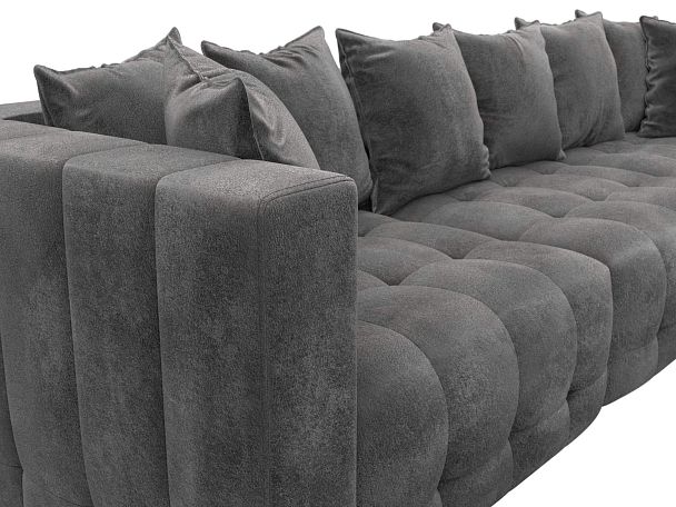 Диван прямой Лига-052 НПБ Лонг Велюр серый - Вид 4