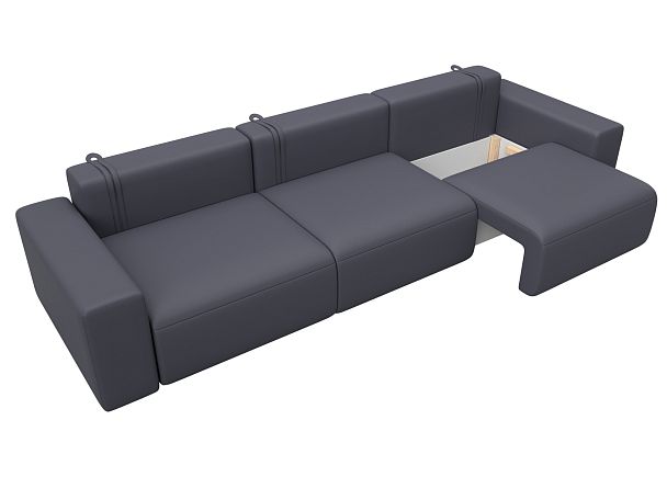 Диван прямой Лига-036 НПБ Классик Лонг Экокожа серый - Вид 7