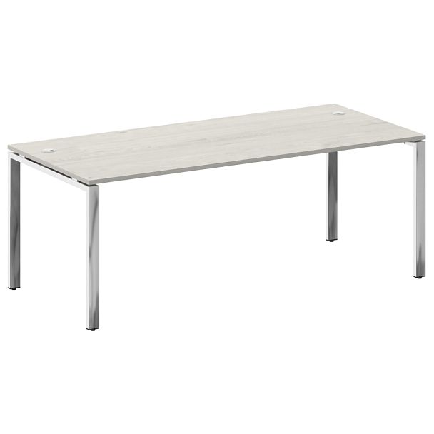 Metal System Direct Стол рабочий руководителя на П-обр. м/к БП.СРР-6.9 Дуб наварра/Нерж. сталь 2000*900*750 - Вид 1