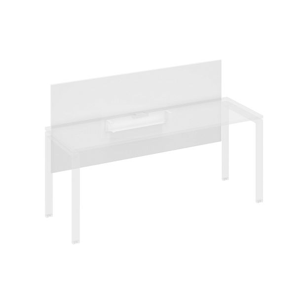 Экран настольный фронтальный большой для стола 180 с кабель-каналом A4 А4 Б 839 БП белый премиум / металлокаркас белый - Вид 1