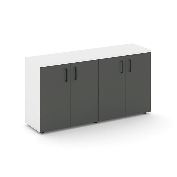 Стайл Проджект Тумба опорная/приставная SN.TOP-132 Белый/Белый/Антрацит/Черный Ручки 1432*400*750 - Вид 1