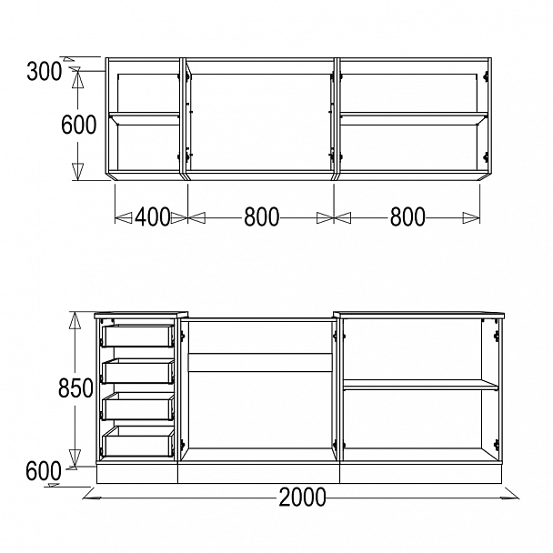 Кухня "Диана 4" - Вид 2
