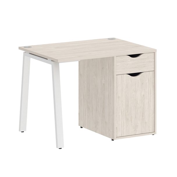Home Office Стол письменный VR.SP-3-98.1.A Денвер светлый/Белый металл 980*720*750 - Вид 1
