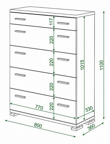 Комод Домино КМ-1 Карамель - Вид 3