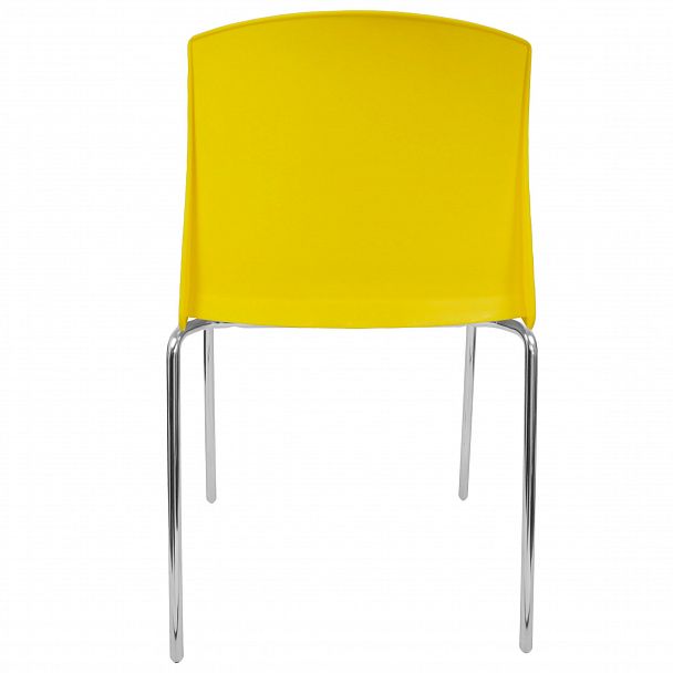 Стул Pull (4 ножки) каркас Хром, желтый, стопируемый - Вид 3