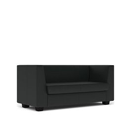 Диван 2-местный Миларго экокожа черная CN1114 - Фото предпросмотра