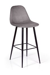 Стул барный TED, бархат серый 27 /опора конус - Фото предпросмотра