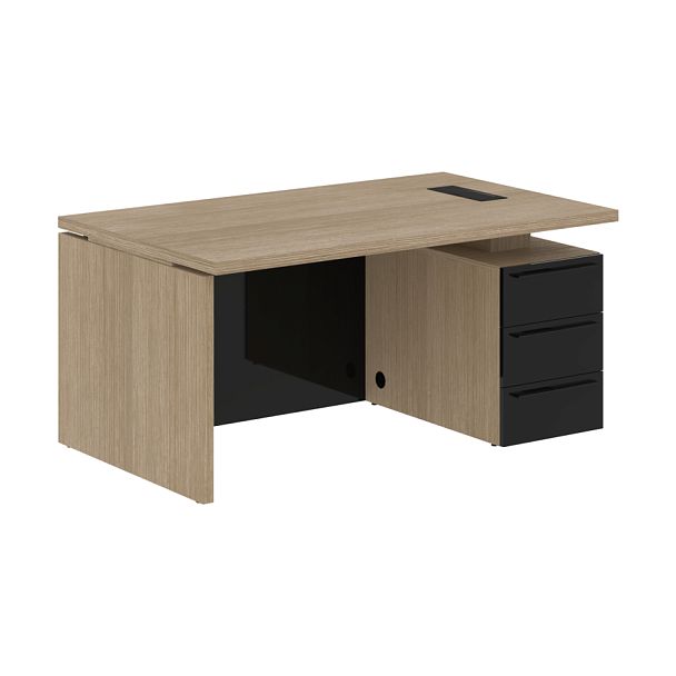 Стол письменный СП-064-25-24(R) Дуб Натуральный/Черный глянец 1600х900х750 KANON - Вид 1