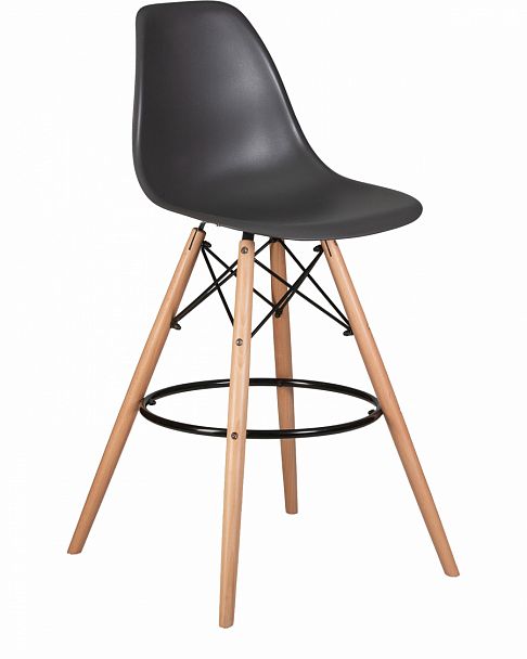 Стул барный DOBRIN DSW BAR (ножки светлый бук, цвет тёмно-серый (GR-04)) - Вид 1
