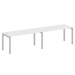 Metal System Quattro Р. ст. на 2 раб. места на П-образном м/к 50БП.СМ-2.4 Белый/Серый металл 3200*720*750 - Фото предпросмотра