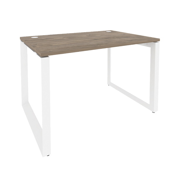 Onix Стол рабочий на О-образном м/к O.MO-SP-2.8 Тиквуд темный/Белый металл 1180*800*750 - Вид 1